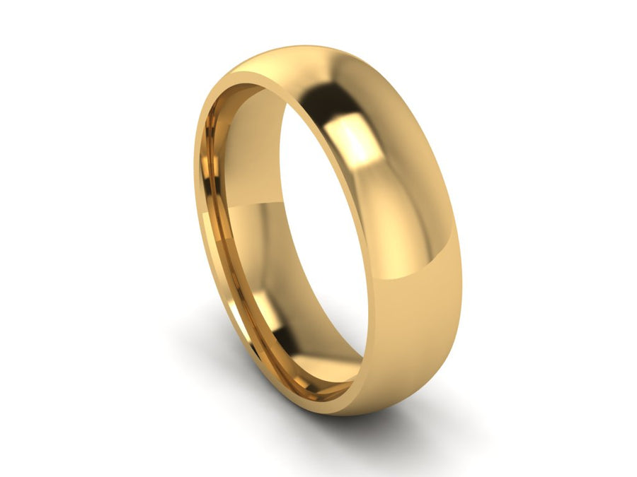 Yellow Gold 6mm Court Shaped Wedding Ring