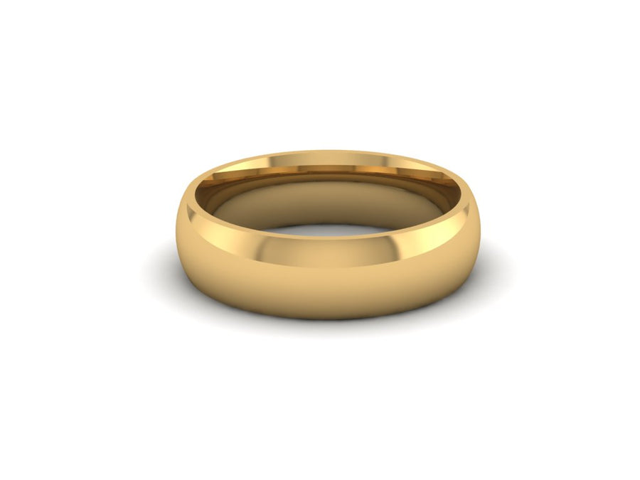 Yellow Gold 6mm Court Shaped Wedding Ring