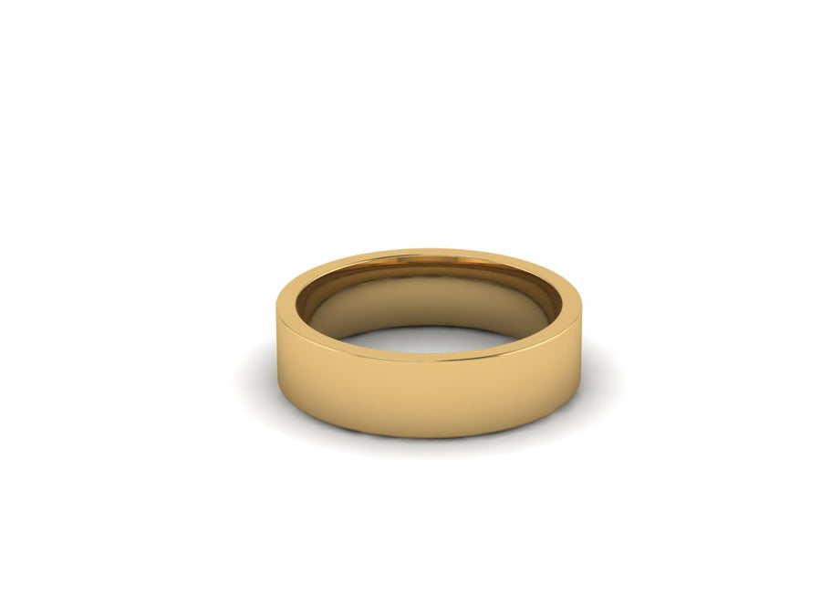 Yellow Gold 6mm Flat Court Wedding Ring