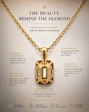 18ct Yellow Gold Lab Grown Diamond Emerald Cut Bezel Pendant