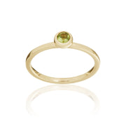 9ct Yellow Gold And Peridot Stacking Ring