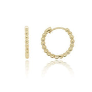 9ct Yellow Gold Beaded Hoops Earrings