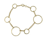 9ct Yellow Gold Hammered Circle Bracelet