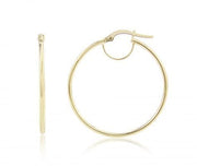 9ct Yellow Gold Medium Plain Hoop Earrings