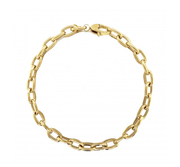 9ct Yellow Gold Round Link Chunky Bracelet