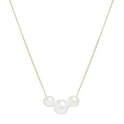 9ct Yellow Gold Sliding Trio Pearl Necklace