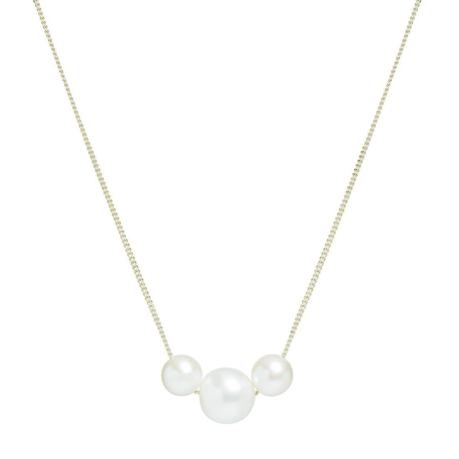 9ct Yellow Gold Sliding Trio Pearl Necklace