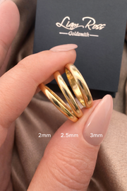 Yellow Gold 3mm Court Shaped Wedding Ring
