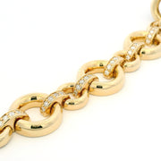 9ct Yellow Gold & Diamond Circle Drop Bracelet