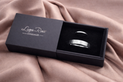 Platinum Chamfered Edge Wedding Ring — Matt Centre & Polished Edge