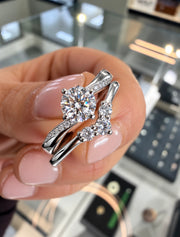 Platinum Diamond Solitaire Twist Engagement Ring