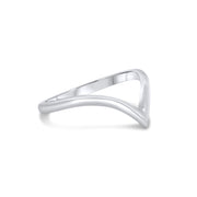 Ladies platinum wishbone shaped wedding ring