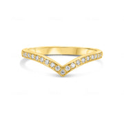 18ct Yellow Gold Wishbone Diamond Wedding ring.