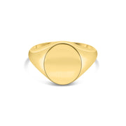 Oval Gold Signet Ring 13mm x 11mm