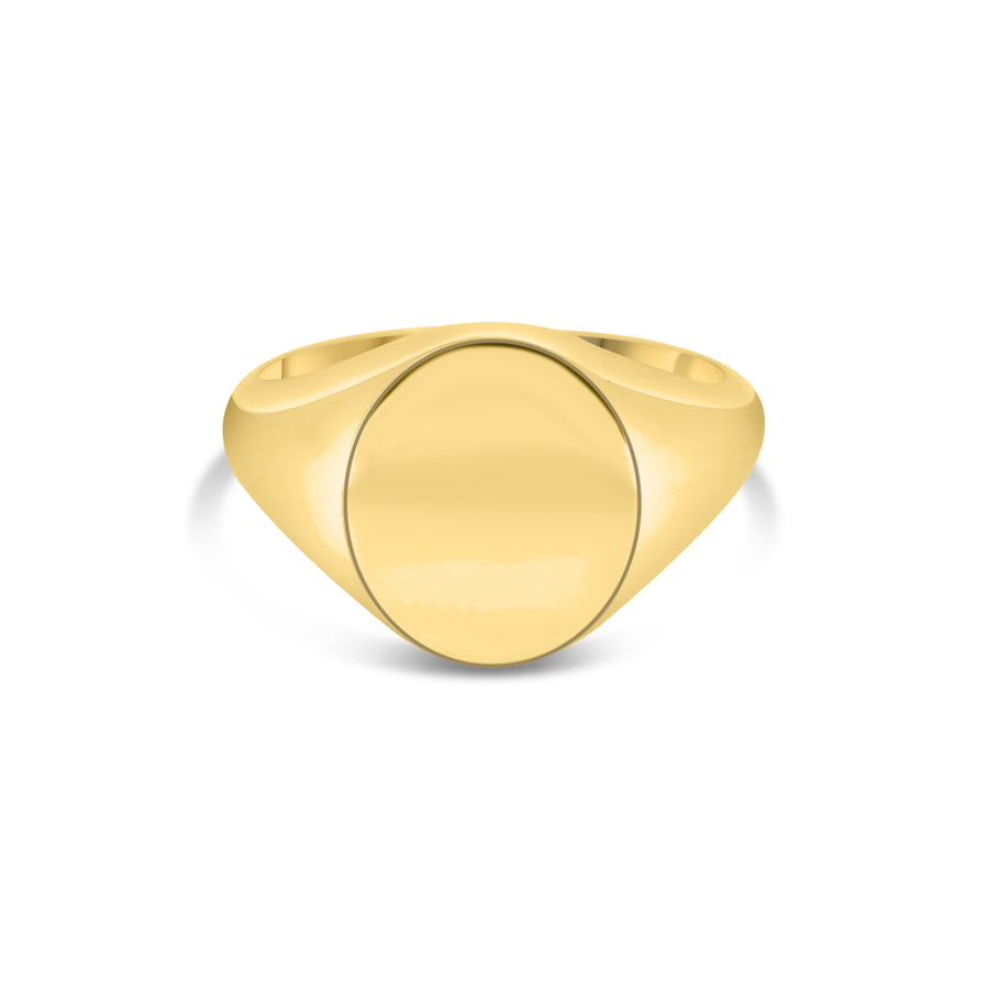 Oval Gold Signet Ring 15mm x 13mm