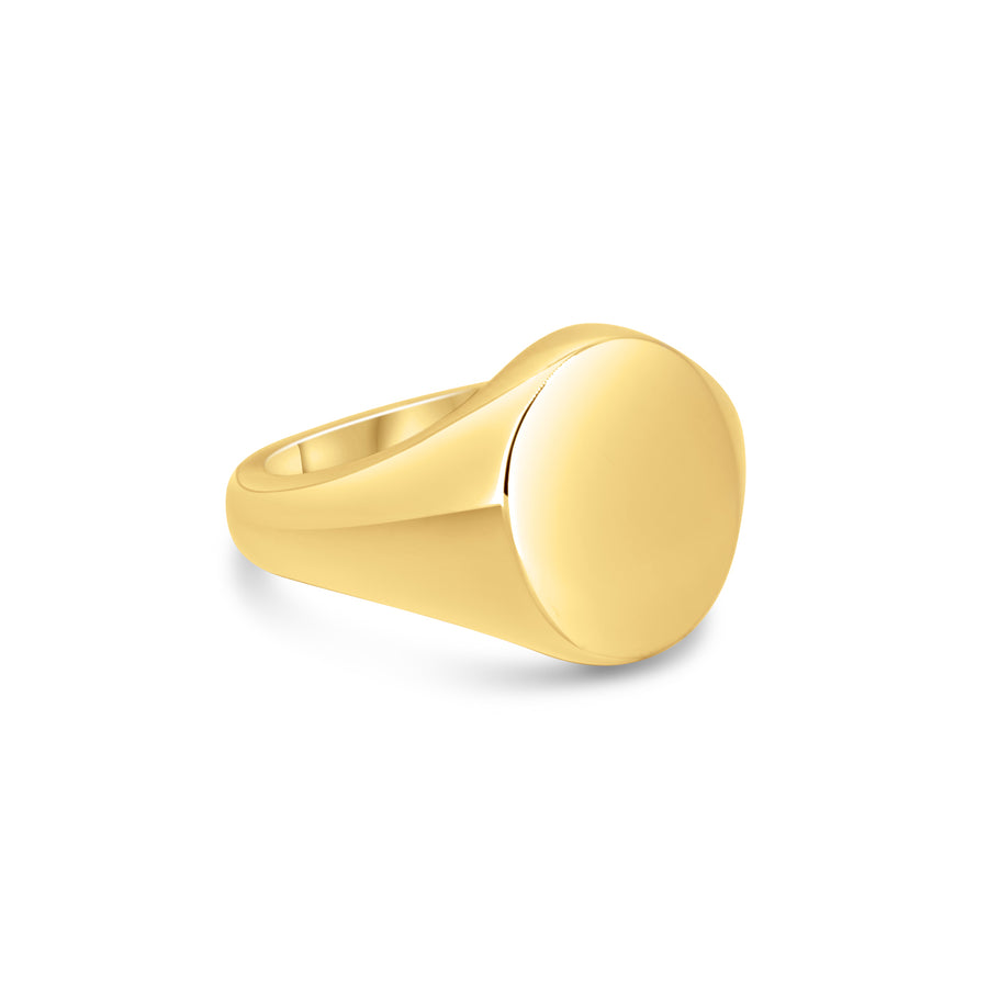 Oval Gold Signet Ring 11mm x 9mm