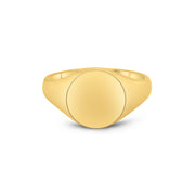 Round Gold Signet Ring 11mm