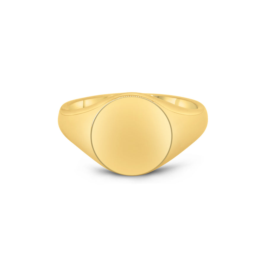 Round Gold Signet Ring 13mm