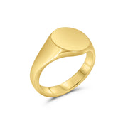 Round Gold Signet Ring 13mm