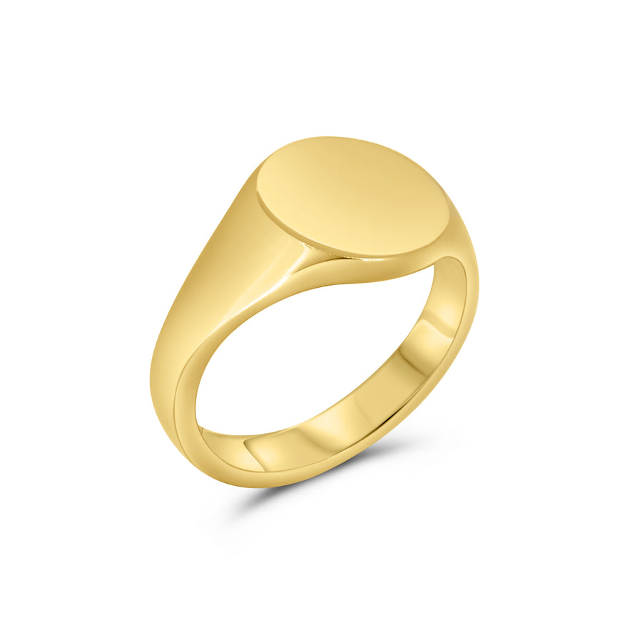 Round Gold Signet Ring 11mm