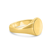 Round Gold Signet Ring 13mm