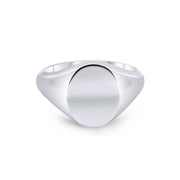 Oval Platinum Signet Ring 12mm x 10mm