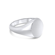 Oval Platinum Signet Ring 14mm x 12mm