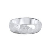 Platinum Heavy Hammered Wedding Ring