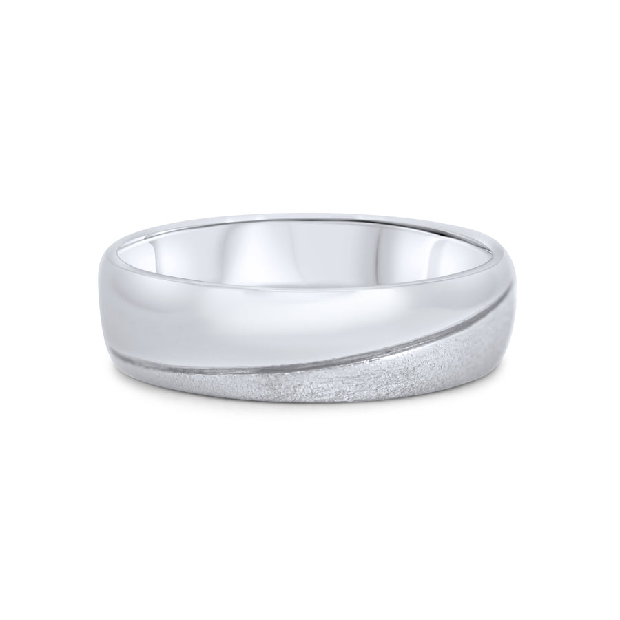 Wedding ring with matt and shiny finish- two halves make a whole