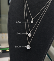 18ct White Gold Lab Grown 2ct Diamond Solitaire Pendant