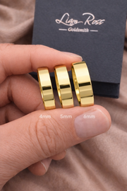 Yellow Gold 6mm Flat Court Wedding Ring