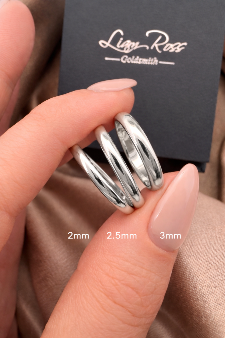 Ladies  3mm Court Shaped Wedding Ring