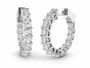 9ct White Gold Lab Grown Diamond Hoop Earrings