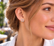 9ct White Gold Natural Diamond Quatrefoil Earrings