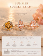 White Gold, Citrine And Diamond Cocktail Ring