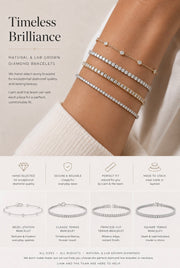 18ct White Gold And Diamond Tennis Bracelet Claw Setting