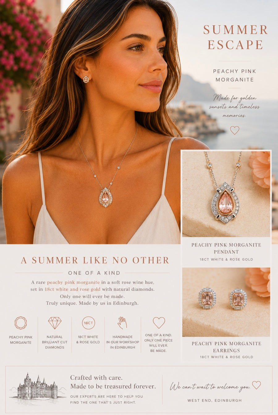 9ct Morganite And Diamond Earrings