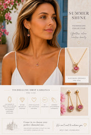 Pink Tourmaline And Diamond Pendant