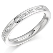 Channel Set Baguette And Rounds Wedding Ring