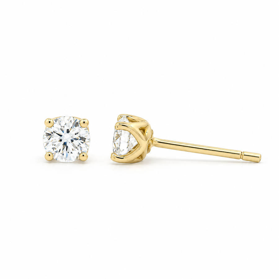 18ct Yellow Gold 1.00ct Total Lab-Grown Diamond Stud Earrings
