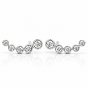 9ct White Gold Natural Diamond Crawler Earrings
