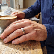 Platinum Wedding Ring with Matt & Polished Finish — Two Halves Make a Whole