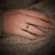 Platinum Pink Sapphire And Diamond Ring