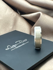 Platinum Chamfered Edge Wedding Ring — Matt Centre & Polished Edge