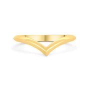 18ct yellow gold plain chevron band