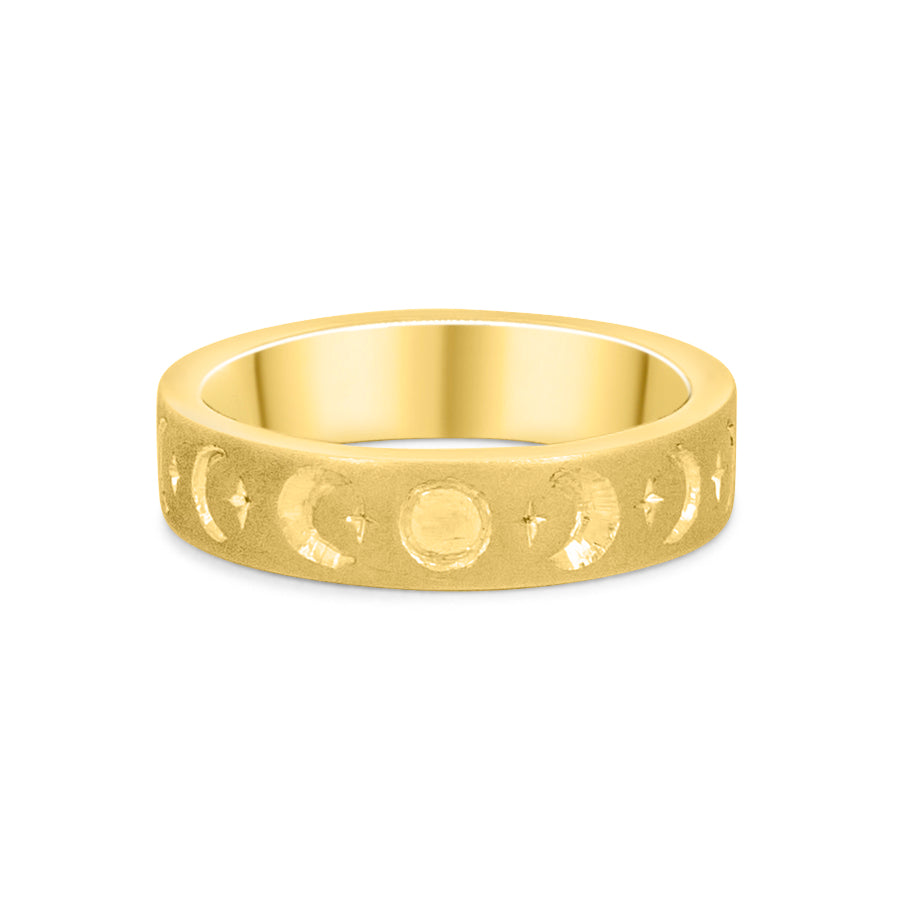 9ct Yellow Gold Moon Phases Ring