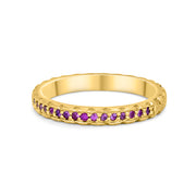 9ct Yellow Gold Pink Sapphire Set Stacking Ring