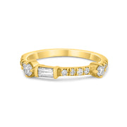 9ct Yellow Gold Mixed Cut Diamond Stacking Ring