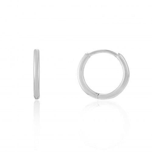 9ct White Gold 8Mm Hoop Earrings