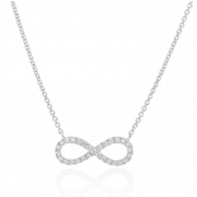 9ct White Gold Diamond Infinity Necklace